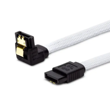 Savio GAK-07 SATA III kábel 50cm fehér, derékszögű kábel és adapter