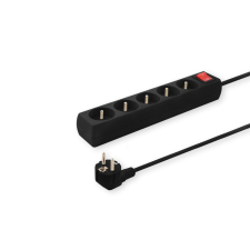 Savio LZ-02 250V Elosztó 5 aljzatos 3m - Fekete hosszabbító, elosztó