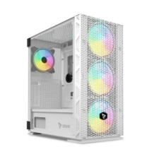 Savio Raptor White X1 ARGB Glass/Mesh White Computer Case számítógép ház