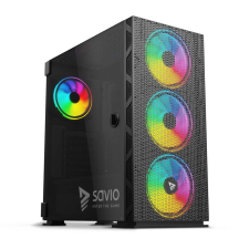 Savio Raptor X1 ARGB Számítógépház - Fekete (SAVGC-RAPTORX1) számítógép ház