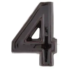  SB  kerámia házszám 4 barna 12cm kerti dekoráció