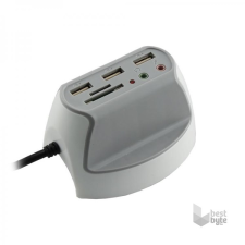 SBOX DH-1 3xUSB2.0 + 2x3,5mm + SD olvasó asztali elosztó kábel és adapter