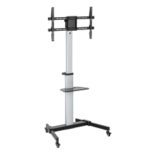 SBOX FS-444 37"-86" TV mobil állvány - Fekete/Ezüst (FS-444) tv állvány és fali konzol