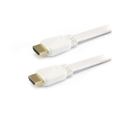 SBOX HDMI-FLAT-15W HDMI-HDMI kábel M/M - 1.5M,fehér kábel és adapter