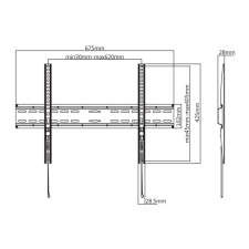 SBOX PLB-2546F 37"-70" fix TV fali konzol (PLB-2546F) tv állvány és fali konzol