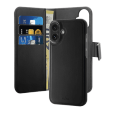 SBS Puro Eco-Leder Apple iPhone 16 Plus Mágneses Flip Tok - Fekete (PUIPC1667BOOKC3BLK) tok és táska