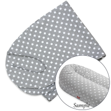 Scamp Formázható univerzális szoptatós párna pamut huzat - Grey White Dots kismama párna