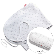 Scamp Formázható univerzális szoptatós párna pamut huzat - Little Heart White Gray kismama párna