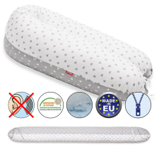 Scamp szoptatós párna univerzális pamut Little Heart White Grey SZPE136 kismama párna