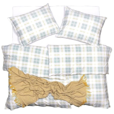 Scanquilt FLANEL ágyneműhuzat, kockás, fehér-zöldes lakástextília
