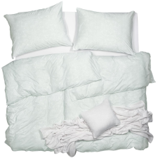 Scanquilt JERSEY ágyneműhuzat, kasmír, fehér-zöldes, 140 × 200/70 × 90 cm (34700) lakástextília