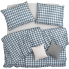 Scanquilt JERSEY ágyneműhuzat, kockás, kék-szürke, 140 × 200/70 × 90 cm (35587)