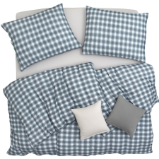 Scanquilt JERSEY ágyneműhuzat, kockás, kék-szürke, 140 × 200/70 × 90 cm (35587) lakástextília