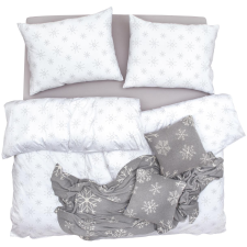 Scanquilt SATÉN PLUS ágyneműhuzat, hópelyhek, fehér-szürke 140 × 200/70 × 90 cm (36653) lakástextília