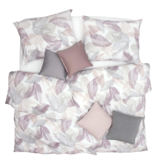 Scanquilt SATÉN PLUS ágyneműhuzat, levelek, pasztell, 140 × 220/70 × 90 cm (35867) lakástextília