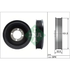 Schaeffler INA Szíjtárcsa, főtengely 544 0123 10 autóalkatrész