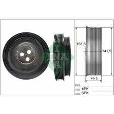 Schaeffler INA Szíjtárcsa, főtengely 544 0166 10 autóalkatrész