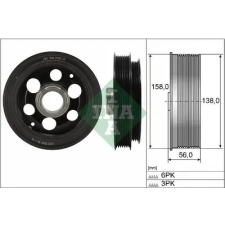 Schaeffler INA Szíjtárcsa, főtengely 544 0180 10 autóalkatrész