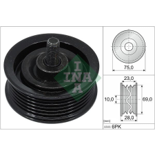 Schaeffler INA Szíjtárcsa/vezetőgörgő, hosszbordás szíj Schaeffler INA 532 0744 10 autóalkatrész