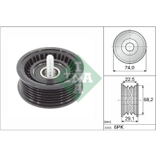 Schaeffler INA Szíjtárcsa/vezetőgörgő, hosszbordás szíj Schaeffler INA 532 0784 10 autóalkatrész