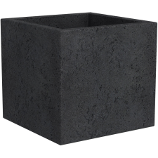 Scheurich C-Cube 240 virágtartó   38 cm Stony Black kerti dekoráció