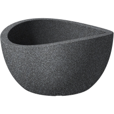 Scheurich Wave Globe Bowl virágtál   40 cm fekete-gránit kerti dekoráció