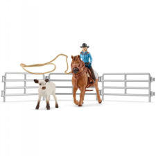 Schleich 42577 Lovas cowgirl lasszóval játékfigura