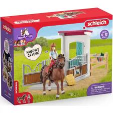 Schleich 42710 Hannah és Cayenne quarter horse lova istállóval játékfigura