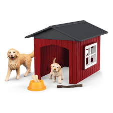 Schleich 42722 Kutyakennel Golden Retrieverekkel játékfigura