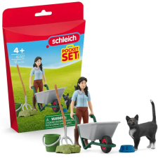 Schleich : Almozó szett cicával (42747) játékfigura