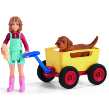 Schleich Farm Life Puppy Wagon Ride (42543) játékfigura