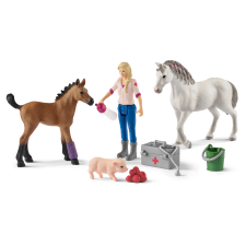 Schleich FARM WORLD Vet visiting mare and foal (42486) játékfigura