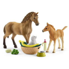 Schleich Horse Club Sarahs Tierbaby-Pflege (42432) játékfigura