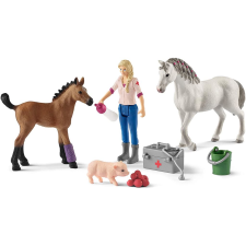 Schleich orvoslátogatás kancával és csikóval (42486) játékfigura
