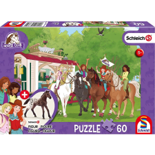 Schleich találkozó puzzle 60 darab + Schleich figura puzzle, kirakós