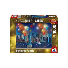 Schmidt 1000 db-os puzzle - Statue of Liberty with fireworks (59649) puzzle, kirakós