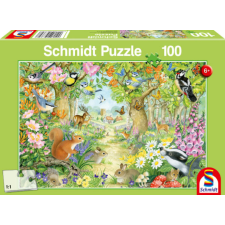 Schmidt 100 db-os puzzle - Animals in the forest (56370) puzzle, kirakós