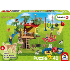 Schmidt 40 db-os Schleich puzzle figurával - Farm World - Happy Dogs (56403) puzzle, kirakós