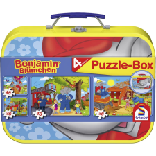 Schmidt 55594 Benjamin az Elefánt 2x26db-os 2x48db-ps Puzzle Box Fém kofferben puzzle, kirakós