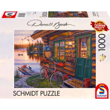 Schmidt Puzzle játék 1000 darabos Darrell Bush Tóparti kunyhó kerékpárral puzzle, kirakós