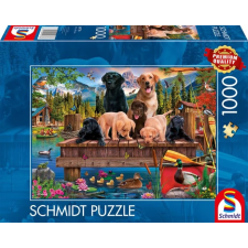 Schmidt Puzzle játék 1000 darabos Kutyacsalád a tónál puzzle, kirakós