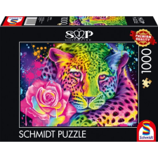 Schmidt Puzzle játék 1000 darabos Sheena Pike Szivárványos neon leopárd puzzle, kirakós
