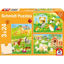 Schmidt Puzzle játék 3x 24 darabos A farmon élő barátaim puzzle, kirakós