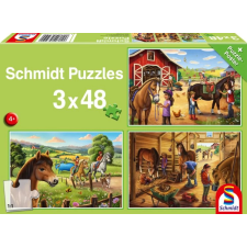 Schmidt Puzzle játék 3x 48 darabos A kedvenc lovaim puzzle, kirakós