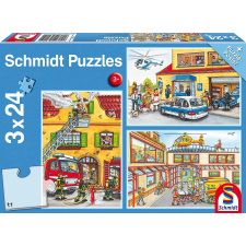 Schmidt Schmidt Puzzle: Rendőrök, Tűzoltók, Mentősök - 3x24 darabos puzzle, kirakós