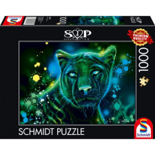 Schmidt SPIELE Puzzle játék 1000 darabos Sheena Pike Neon kék párduc puzzle, kirakós