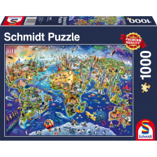SCHMIDTSPIELE Puzzle játék 1000 darabos Discover the World puzzle, kirakós