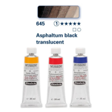 Schmincke Mussini olajfesték, 35 ml - 645, asphaltum black translucent hobbifesték