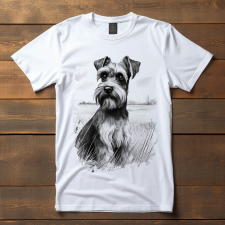  Schnauzer póló (Férfi)(Fekete-fehér) férfi póló