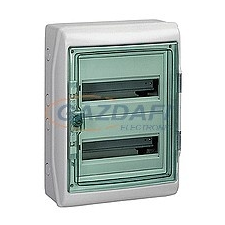 SCHNEIDER 13434 Kaedra Kiselosztó, átlátszó ajtó, falon kívüli, 2x18 modul, szürke villanyszerelés